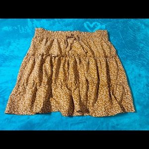 indigo rising floral ruffle layered skirt